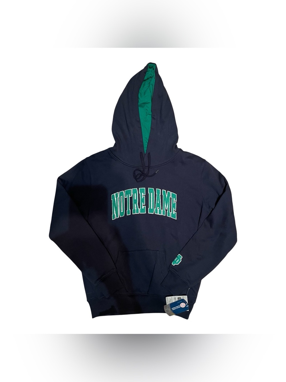 Notre Dame Sweatshirt Stadium Athletics Size M Fighting Irish Hooded Blue Green